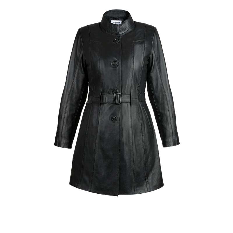 پالتو زنانه چرم کروکو مدل selena