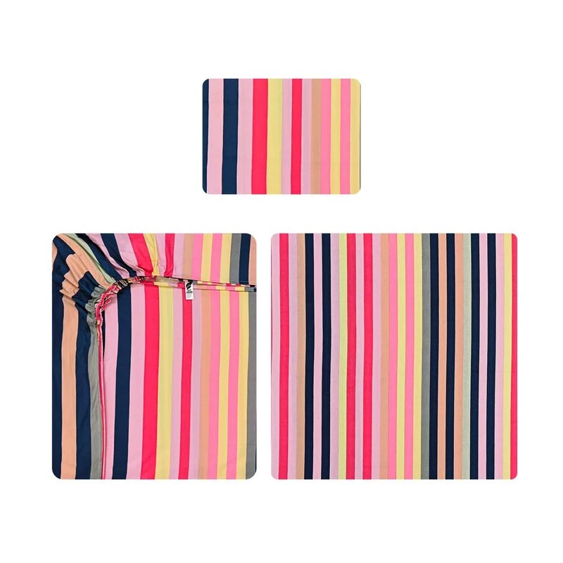 سرویس روتختی 1 نفر 3 تکه آدنو مدل Colored stripes کد FI51