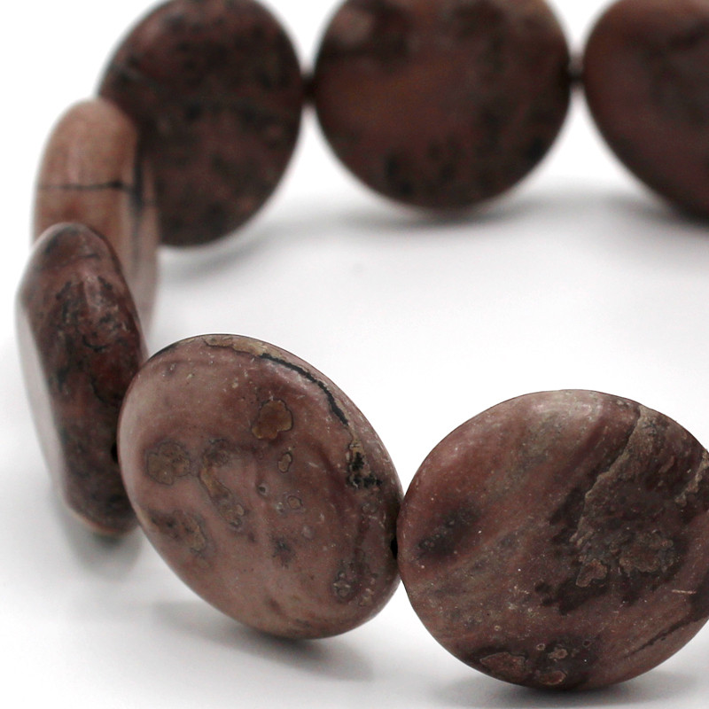 دستبند زنانه مدل سنگ رودونیت مات