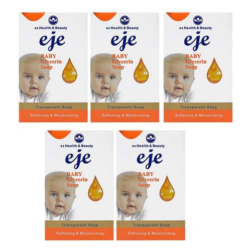 صابون بچه اژه مدل گلیسیرینه وزن 100 گرم مجموعه 5 عددی