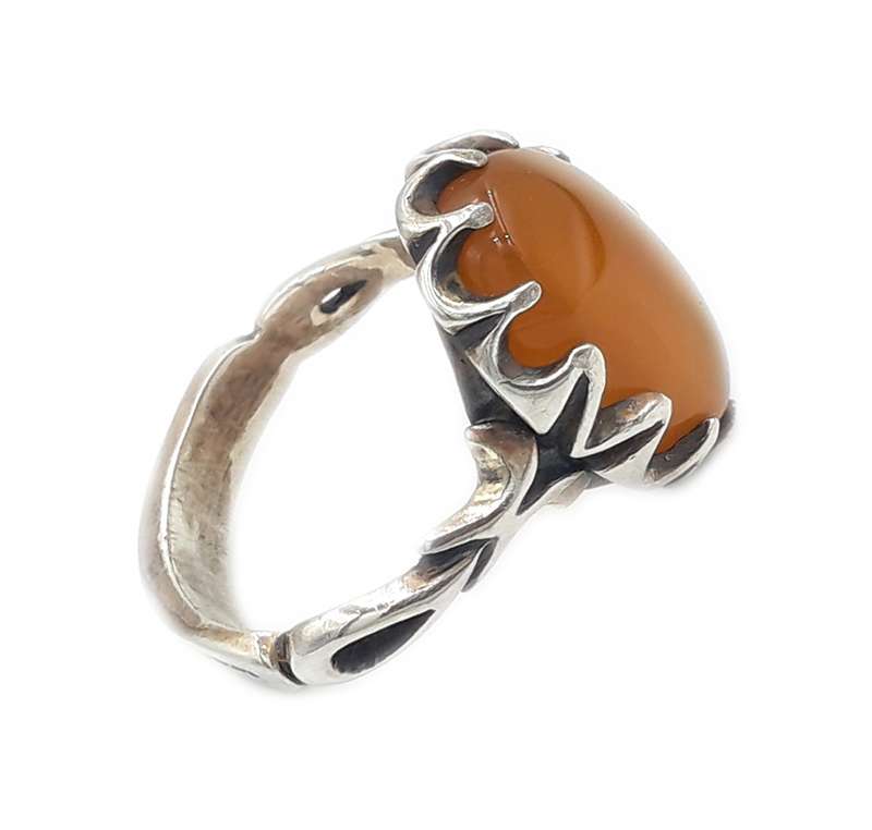 انگشتر نقره مردانه مدل عقیق کد 20508