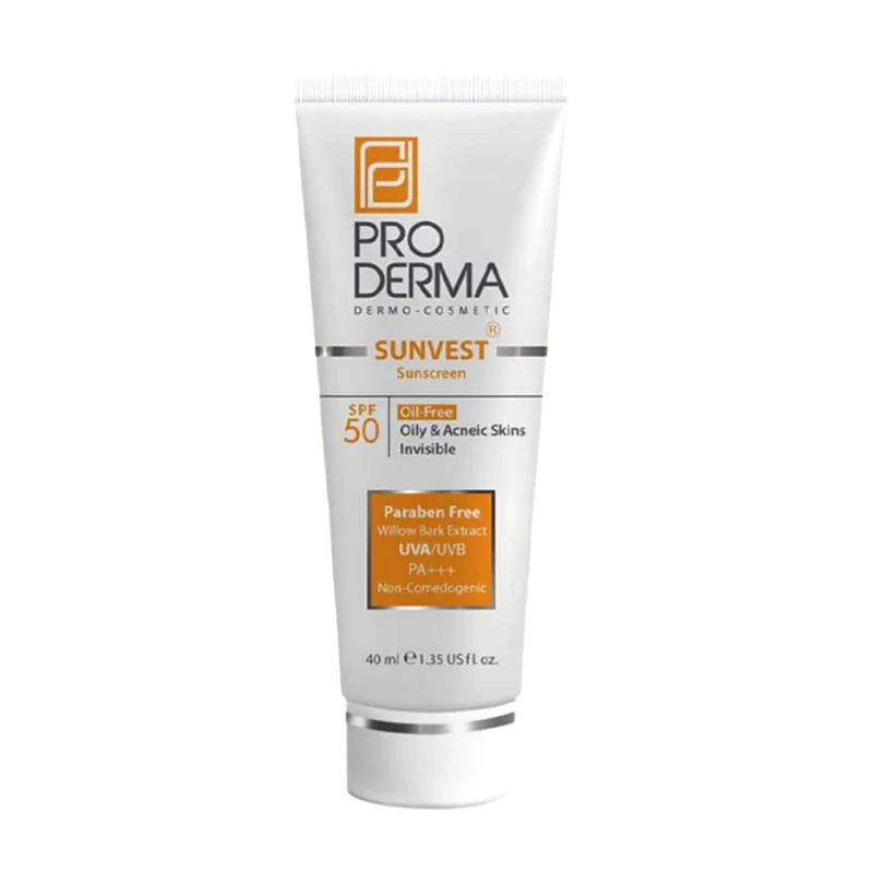 کرم ضدآفتاب فاقد چربی پرودرما مدل SPF50، حجم 40 میلی‌لیتر