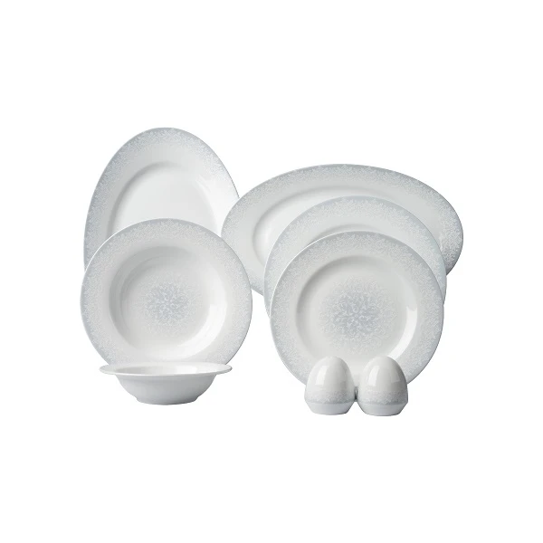 سرویس غذاخوری 28 پارچه 6 نفر چینی زرین ایران مدل ایتالیا اف سابرینا درجه یک