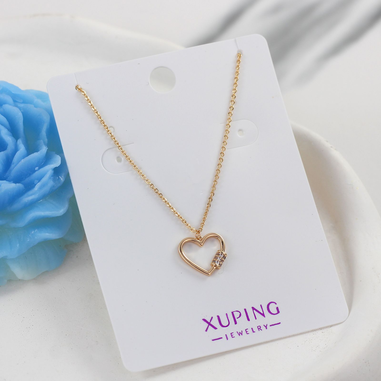 گردنبند زنانه ژوپینگ مدل قلب کد AAB562 -  - 2