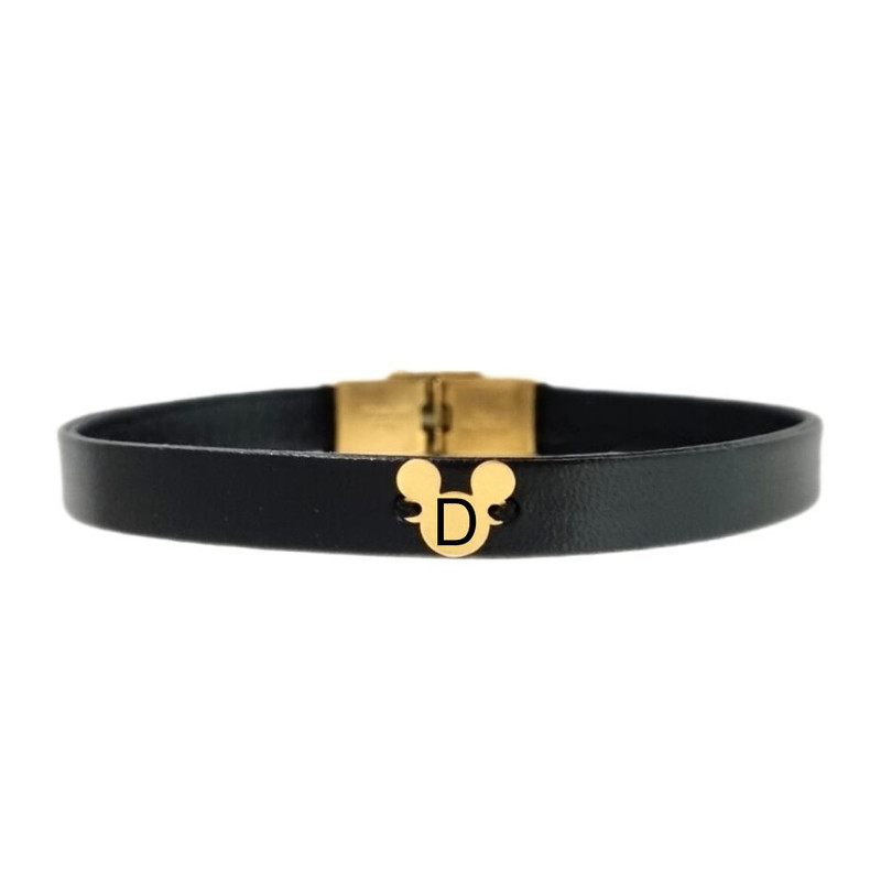 دستبند طلا 18 عیار دخترانه لیردا مدل حرف D