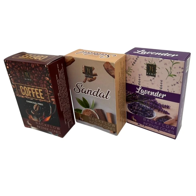 عود رامو مدل آبشاری رایحه لوندر و صندل و قهوه بسته 30 عددی