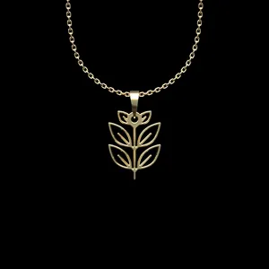 گردنبند طلا 18 عیار زنانه مدوپد مدل برگ کد L2-1-1238