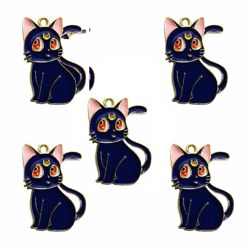 آویز گردنبند دخترانه مدل گربه ملوس کد 43 بسته 5 عددی