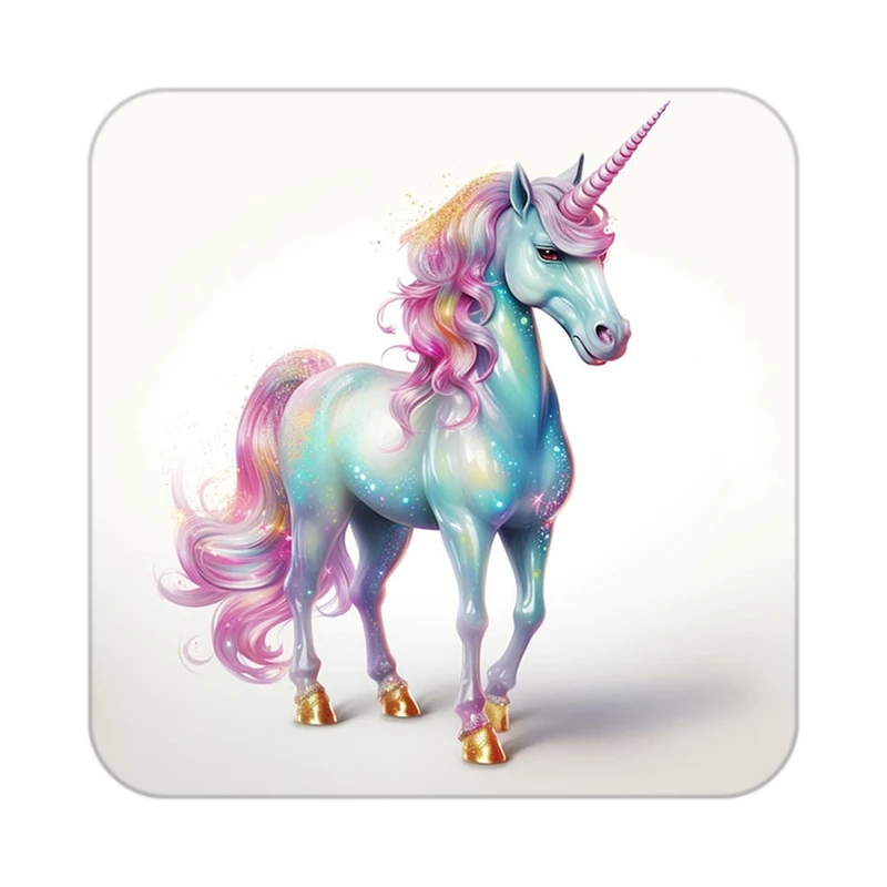 زیر لیوانی کاکتی طرح اسب تک شاخ و یونیکورن مدل mp33042