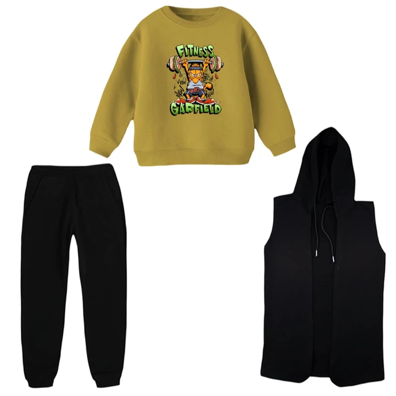 ست 3 تکه لباس راحتی بچگانه مدل گارفیلد ورزشکار  