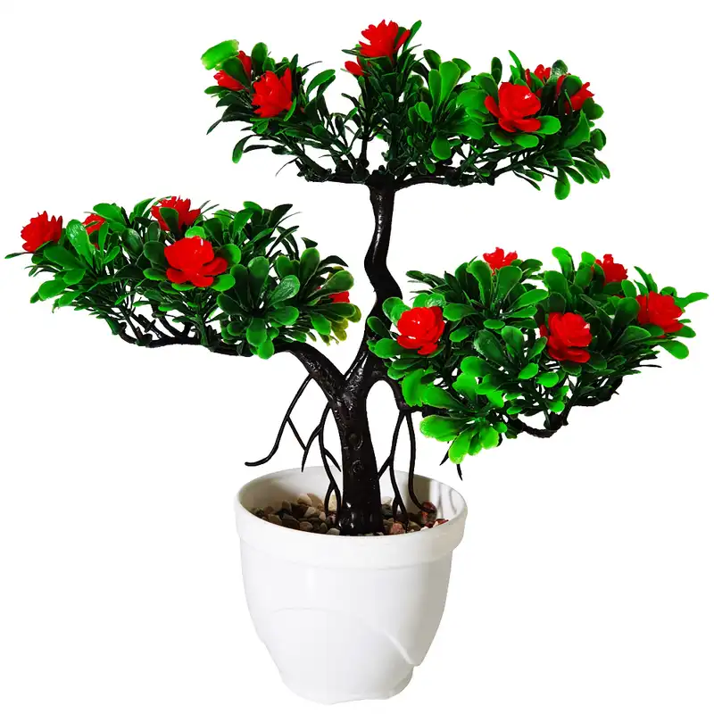 گلدان به همراه درختچه مصنوعی مدل بنسای کد Q12