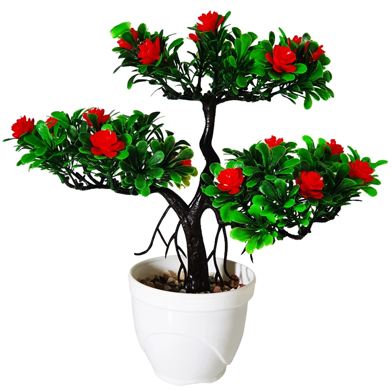 گلدان به همراه درختچه مصنوعی مدل بنسای کد Q12