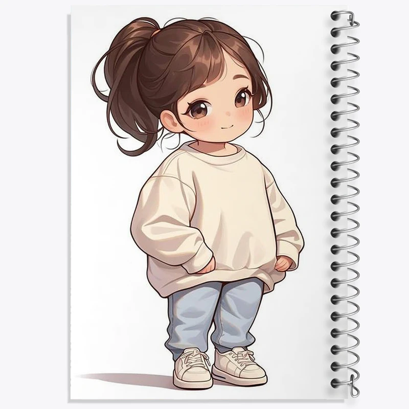 دفتر ژورنال نویسی 50 برگ خندالو مدل نقطه ای طرح دخترانه کیوت کد N1831