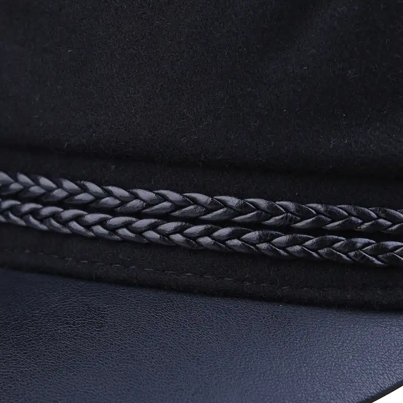 کلاه کپ مدل کاپیتانی نقاب چرم طرح ریسمانی