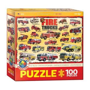 پازل 100 تکه یوروگرافیکس پازلز مدل Fire Trucks كد 0239-6100