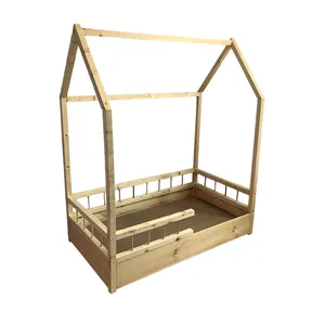 	 تخت خواب یک نفره روستیک دکور مدل خانه سایز 90x190 سانتی متر