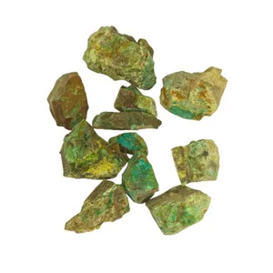 سنگ راف فیروزه کریزوکلا کد n098 مجموعه 10 عددی