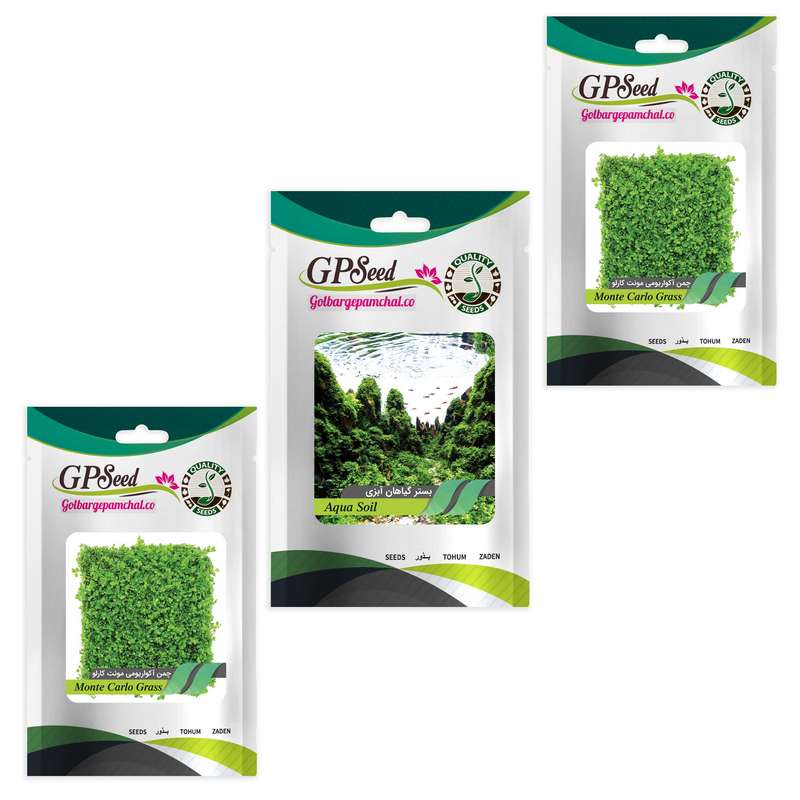 بذر چمن آکواریومی مونت کارلو گلبرگ پامچال کد GPF-001 مجموعه 2 عددی به همراه کود