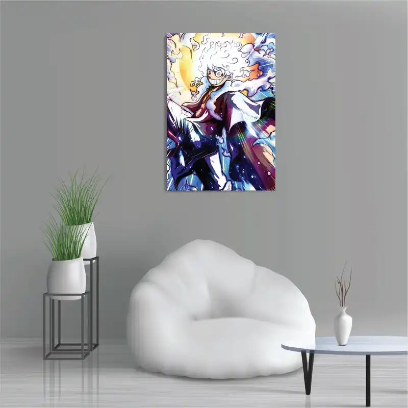 تابلو شاسی طرح انیمه وان پیس مانکی دی لوفی دنده پنج One Piece Anime Monkey D Luffy Gear 5 مدل M0676