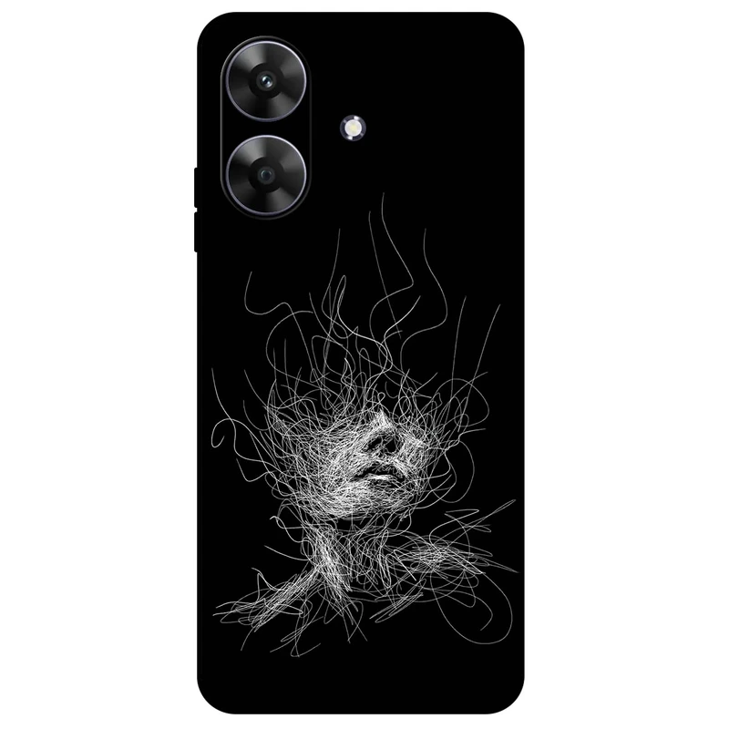  کاور مگافون طرح اسکچ صورت مدل 7423 مناسب برای گوشی موبایل ریلمی Note 60 / Note 60X
