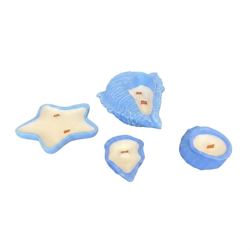 شمع لیوانی بدون‌بو مدل موج زمان اتمام 10 ساعت مجموعه 4 عددی
