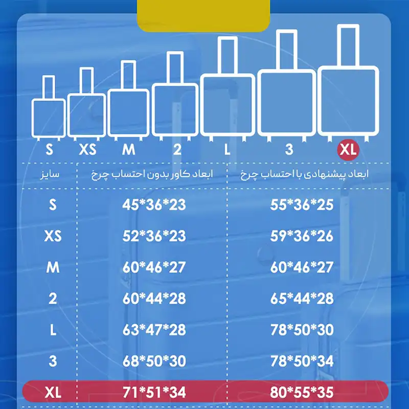 کاور چمدان دلسی کد 110770 سایز خیلی بزرگ