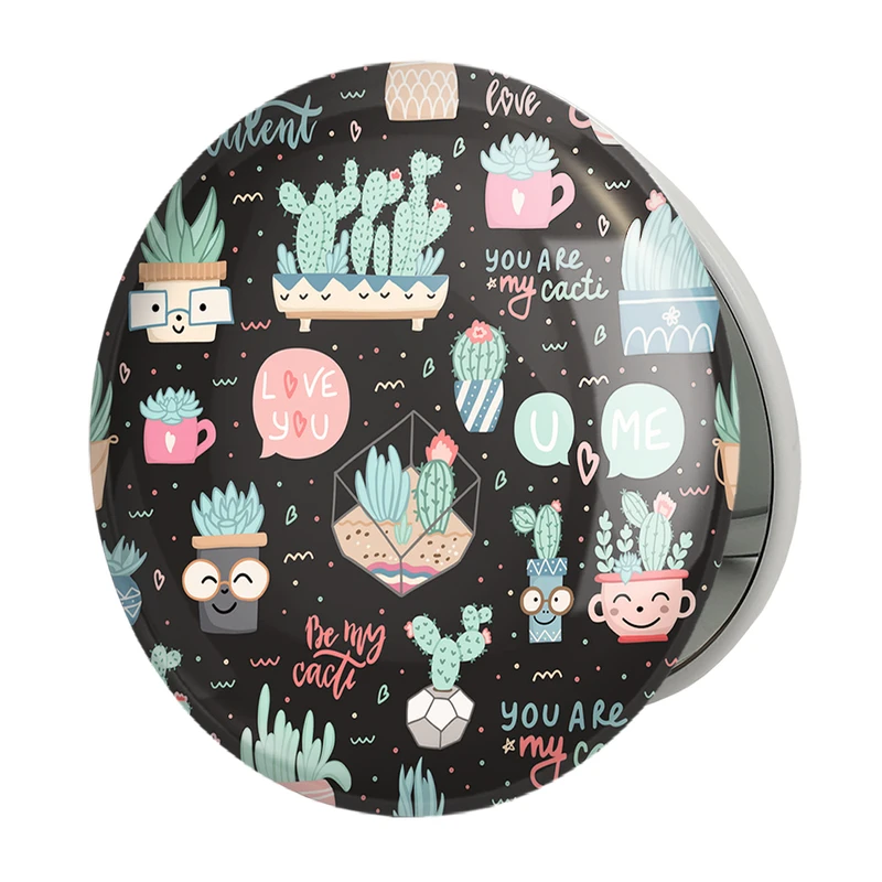 آینه جیبی خندالو طرح کاکتوس مدل تاشو کد 25480 