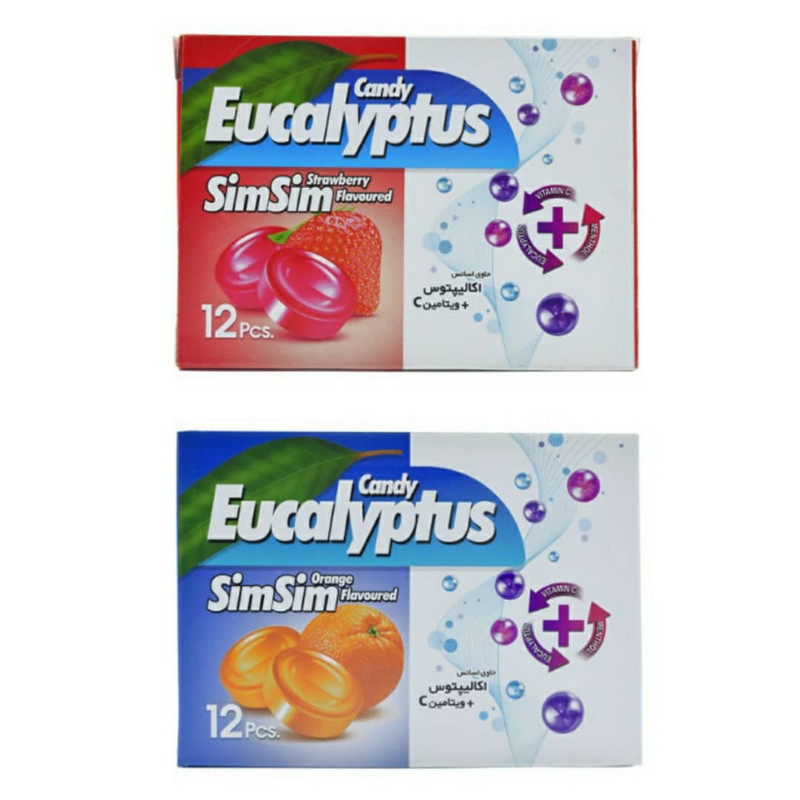 آبنبات سرد خوشبو کننده دهان سیم سیم مدل پرتقال و توت فرنگی مجموعه 2 عددی