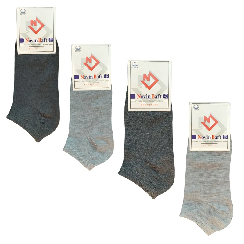 جوراب ساق کوتاه زنانه نوین بافت مدل 852 بسته 4 عددی