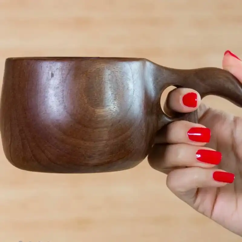 لیوان چوبی مدل عصاء