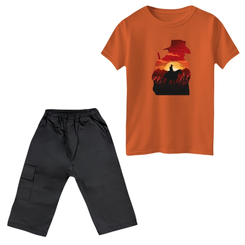 ست تی‌شرت و شلوارک پسرانه مدل red dead