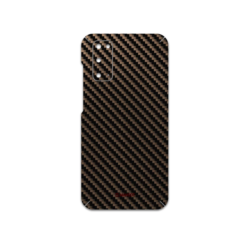 برچسب پوششی ماهوت مدل Glossy-Brown-Fiber مناسب برای گوشی موبایل سامسونگ Galaxy S20