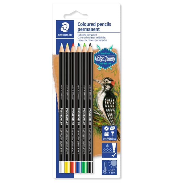 مداد رنگی 6 رنگ استدلر مدل پرمننت