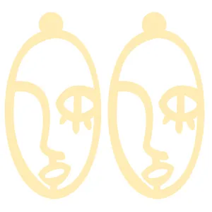 گوشواره طلا 18 عیار زنانه کرابو طرح صورتک مدل Kr5126