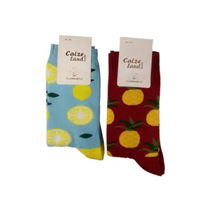 جوراب ساق کوتاه مدل میوه بسته 2 عددی