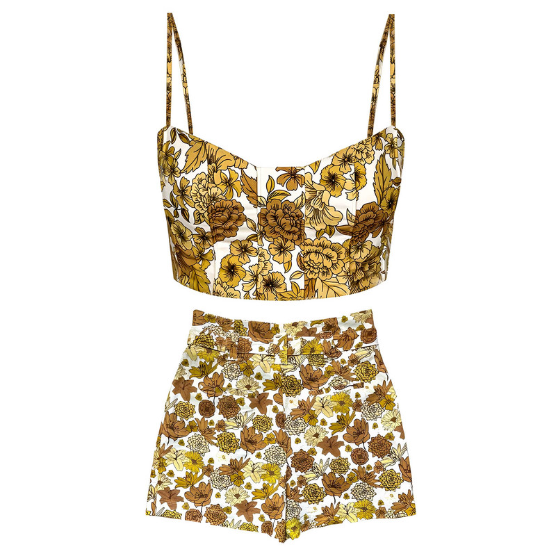 ست تاپ و شلوارک زنانه مدل بندی 19574241