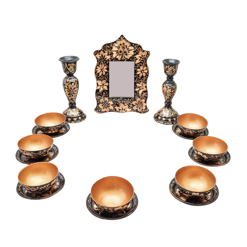 ست 17 تکه هفت سین صنایع دستی فاخر مدل تمام الماس تراش طرح مینیمال کد 71317137