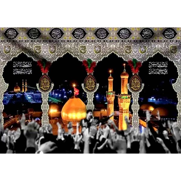 پرچم طرح نوشته مدل امام حسین ع کد 2423H