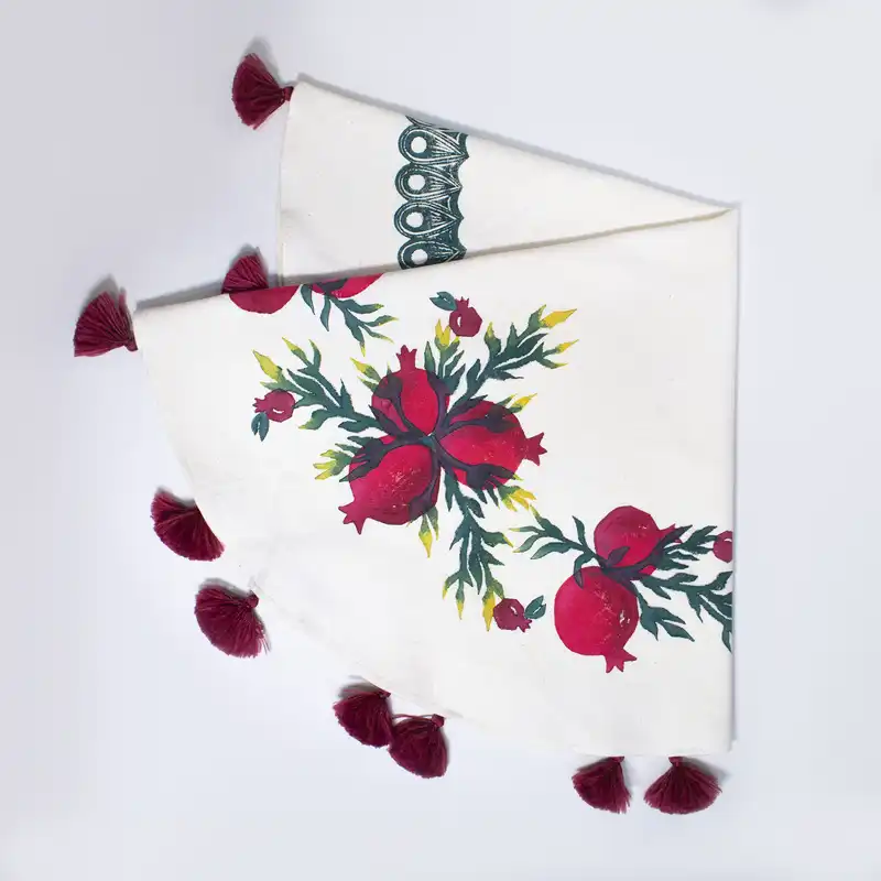 رومیزی چاپ دستی مدل انارستان