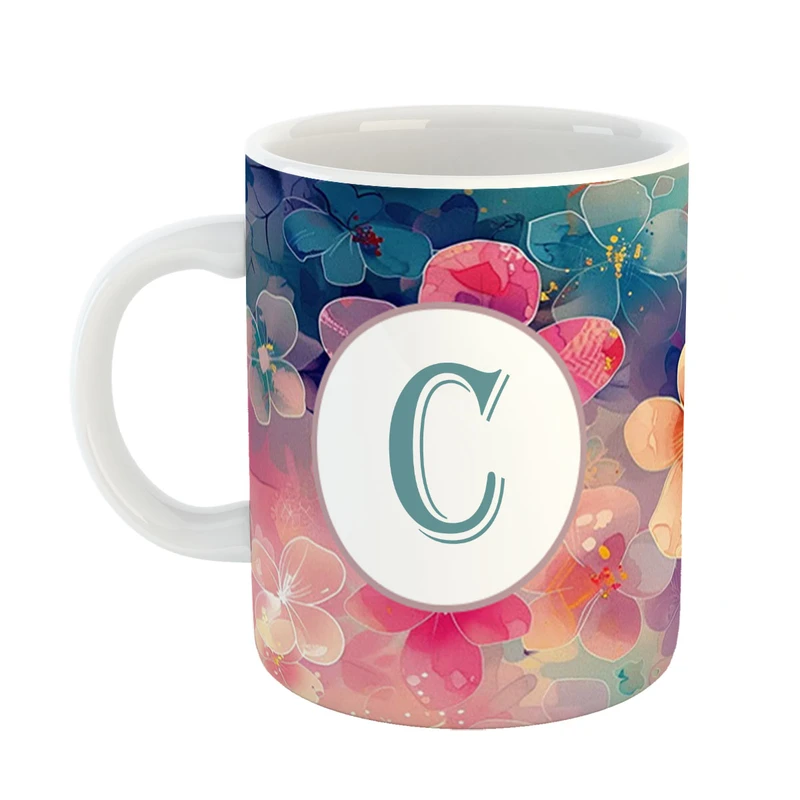 ماگ پادآفرین مدل فانتزی طرح حرف C کد 20