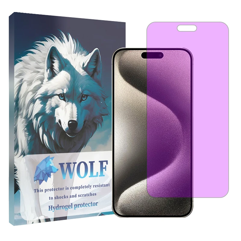 محافظ صفحه نمایش آنتی پرپل ولف مناسب برای گوشی موبایل اپل iPhone 15 Pro Max