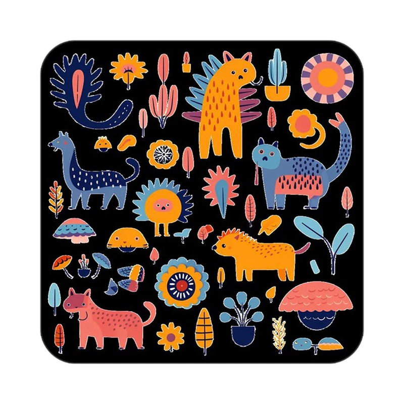 زیر لیوانی کاکتی طرح حیوانات رنگی مدل mp25977