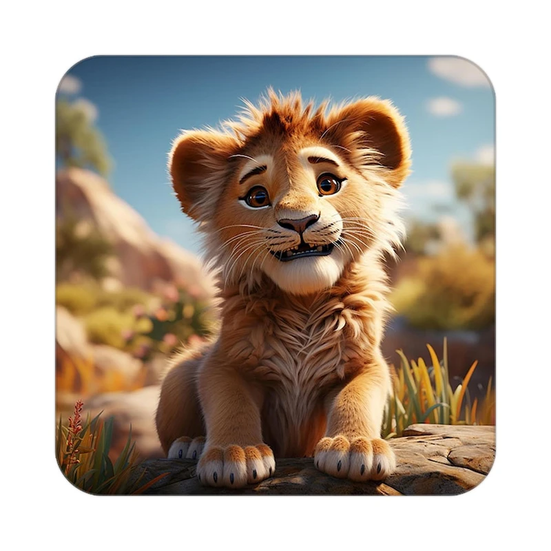 زیر لیوانی کاکتی طرح شیر مدل mp23157