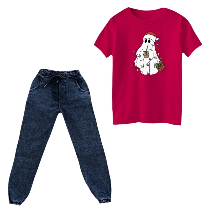 ست تی‌شرت و شلوار پسرانه مدل روح و ریسه