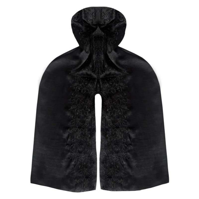 شال زنانه مدل پتینه کوپرا گلدوزی نگین دار