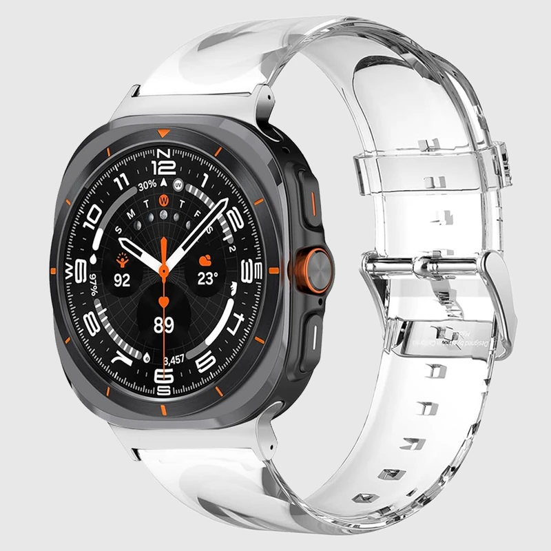 بند اسپریگ مدل Clear Silicone مناسب برای ساعت هوشمند سامسونگ Galaxy Watch 7 Ultra 47mm