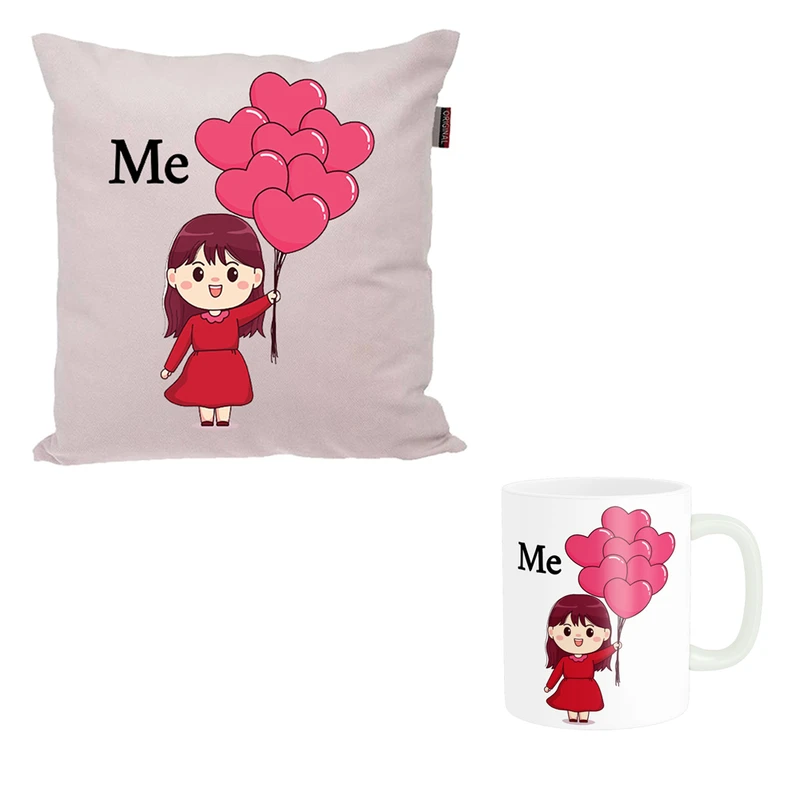 ماگ ناریکو طرح فانتزی مدل ست عاشقانه me , you کد 07 به همراه کوسن