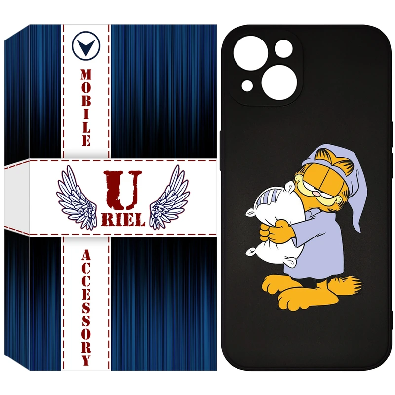 کاور یوریل مدل KSH کد 73 طرح گارفیلد خوابالو مناسب برای گوشی موبایل اپل iPhone 13