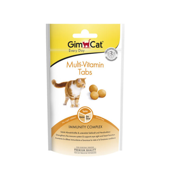 قرص مولتی ویتامین گربه جیم کت مدل Multi-Vitamin Tabs طعم شیر وزن 40 گرم