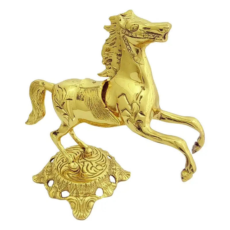 مجسمه برنزی طرح اسب پایه سنگی کد 1202